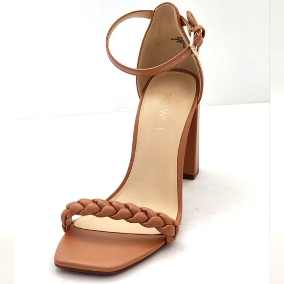 Nine West Women's Tan Allha Braided Block Heel Sandals Size 9 - Picture 3 of 11
